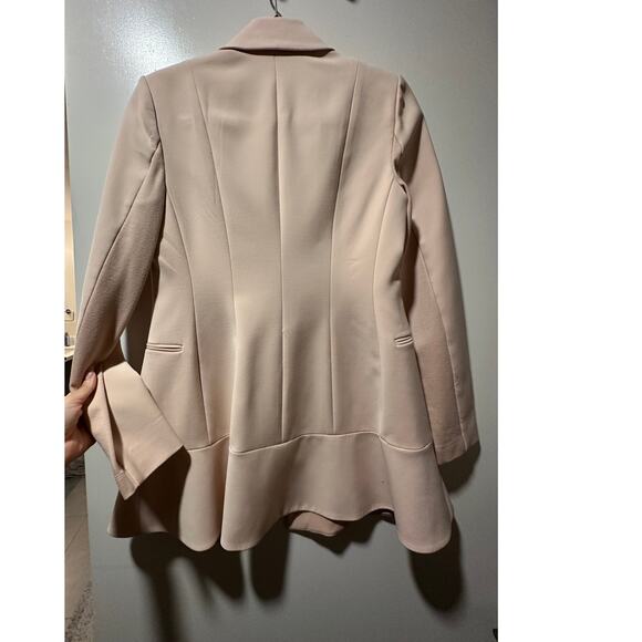 BCBGMAXAZRIA Women's Light Pink Nude Peplum Blazer Longline Size XXS - Picture 4 of 6
